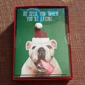 Santa Watch Dog Christmas 15 Cards & Envelopes     New